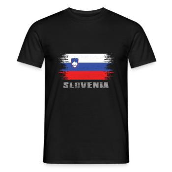 Slovenia - Men's T-Shirt - black - Front - AI Model Male 178 light (178cm)