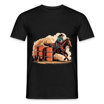 Barrel Racer Rodeo - Men's T-Shirt - black - Front - AI Model Male 178 light (178cm)