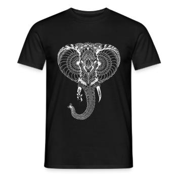 Elephant stylisé - T-shirt homme - noir - Devant - AI Model Male 178 light (178cm)