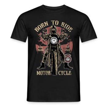 BORN TO RIDE - Chopper Moto Racer Café cadeau - T-shirt homme - noir - Devant - AI Model Male 178 light (178cm)