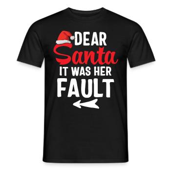 Cher Père Noël c'était sa faute - T-shirt homme - noir - Devant - AI Model Male 178 light (178cm)