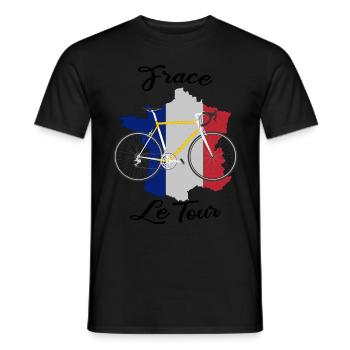 Le Tour road bike Frace France cyclist - Men's T-Shirt - black - Front - AI Model Male 178 light (178cm)