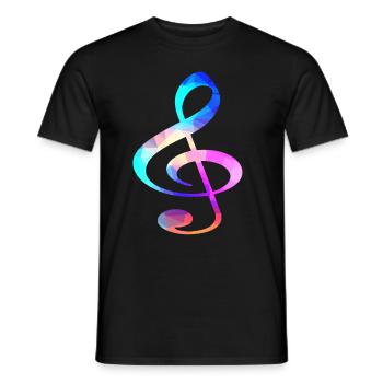 Notenschluessel Musik Noten Musiker Instrument - Männer T-Shirt - Schwarz - Vorne - AI Model Male 178 light (178cm)