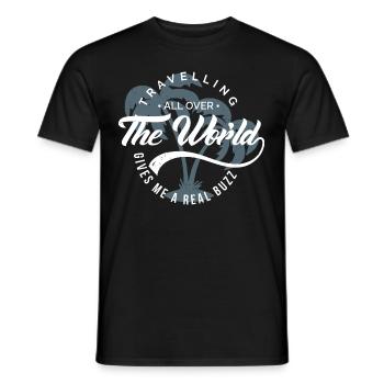 Travelling all over the world1 - Men's T-Shirt - black - Front - AI Model Male 178 light (178cm)