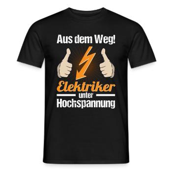 Elektriker Hochspannung - Aus dem Weg! - Männer T-Shirt - Schwarz - Vorne - AI Model Male 178 light (178cm)
