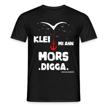 Klei mi ann Mors Digga Mussel Artwuermchen - Men's T-Shirt - black - Front - AI Model Male 178 light (178cm)