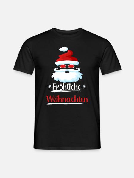 weihnachtsmann fröhliche weihnachten lachen - Männer T-Shirt - Schwarz