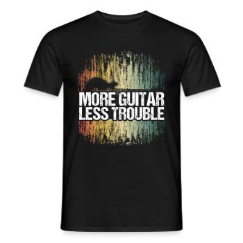 More Guitar Less Trouble Quote Acoustic Guitar - Men's T-Shirt - black - Front - AI Model Male 178 light (178cm)