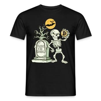 Bitcoin Skelett Halloween - Männer T-Shirt - Schwarz - Vorne - AI Model Male 178 light (178cm)