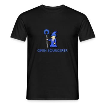 Tee-shirt programmeur sorcier open source - T-shirt homme - noir - Devant - AI Model Male 178 light (178cm)
