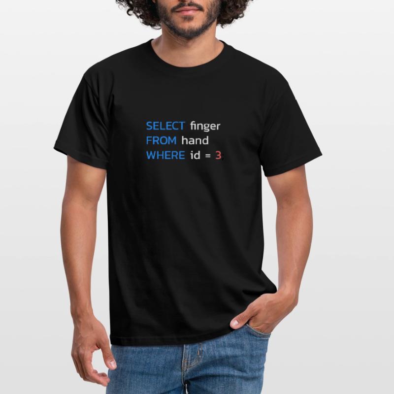 Funny SQL middle finger programmer Men's T-Shirt