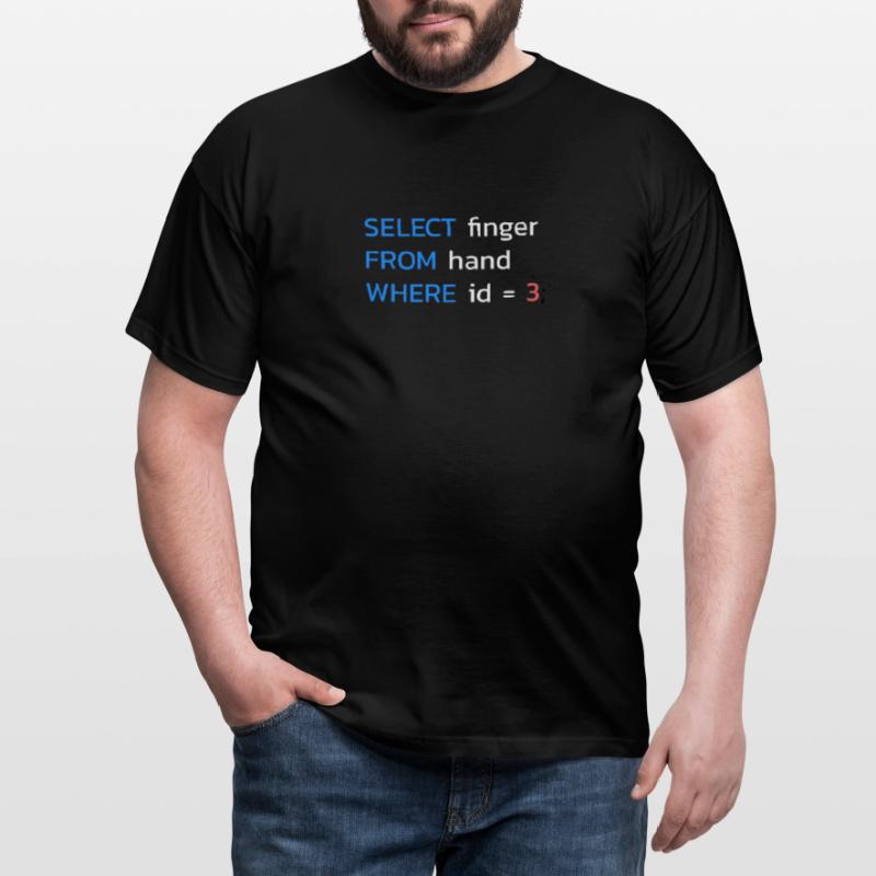 Funny SQL middle finger programmer Men's T-Shirt