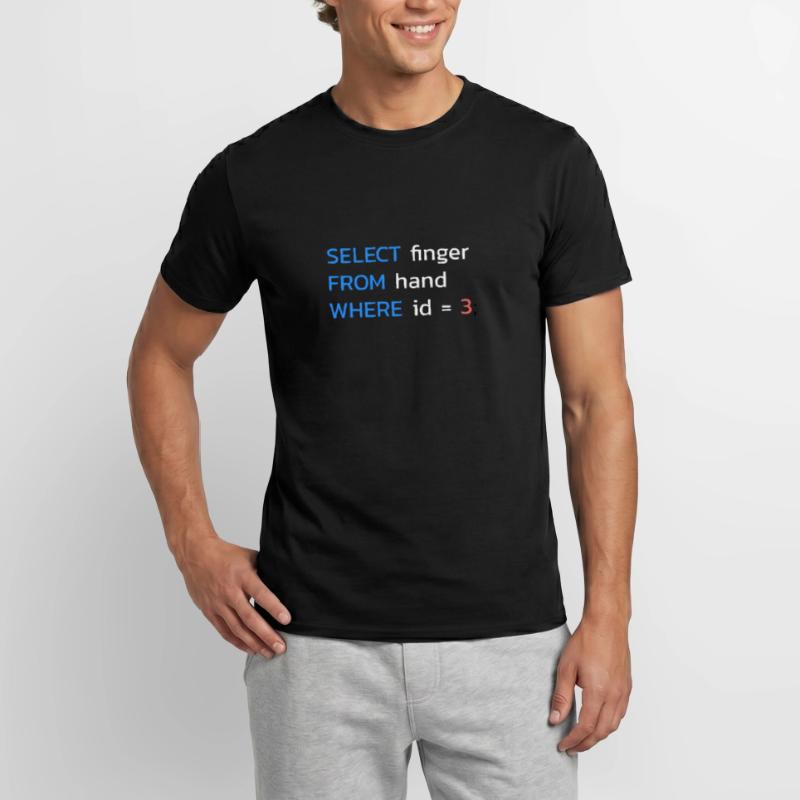 Lustiges SQL Mittelfinger Programmierer Männer T-Shirt