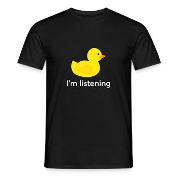 Programmer rubber duck debug - Men's T-Shirt - black - Front - AI Model Male 178 light (178cm)