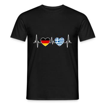Grèce Allemagne Herzschlag EKG - voyage - T-shirt homme - noir - Devant - AI Model Male 178 light (178cm)