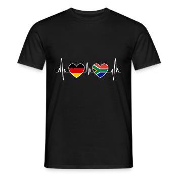 Afrique du Sud Allemagne Herzschlag EKG - voyage - T-shirt homme - noir - Devant - AI Model Male 178 light (178cm)