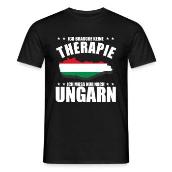 Ich brauche keine Therapie - Ungarn Reise - Männer T-Shirt - Schwarz - Vorne - AI Model Male 178 light (178cm)