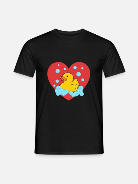 Badeente Gummiente - Männer T-Shirt - Schwarz