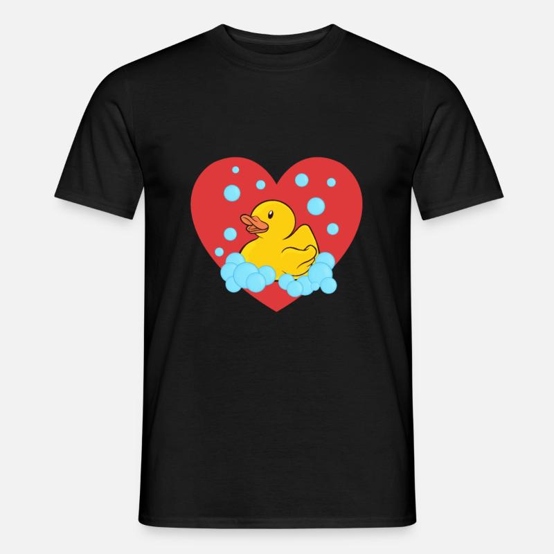 Badeente Gummiente - Männer T-Shirt - Schwarz