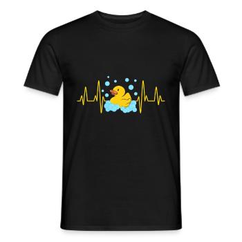 Bain en caoutchouc grincement du cœur - T-shirt homme - noir - Devant - AI Model Male 178 light (178cm)