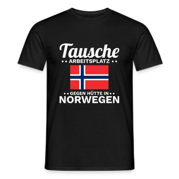 Hütte in Norwegen Spruch - Männer T-Shirt - Schwarz - Vorne - AI Model Male 178 light (178cm)
