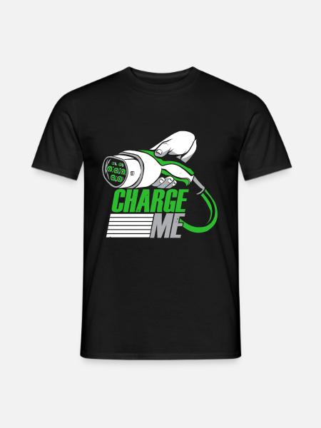 Charge Me Elektroauto E-Auto - Männer T-Shirt - Schwarz