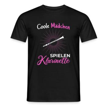 Coole Mädchen spielen Klarinette - Männer T-Shirt - Schwarz - Vorne - AI Model Male 178 light (178cm)