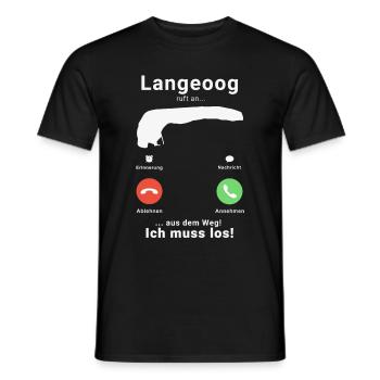 Langeoog Anruf Call - Nordsee Insel Urlaub - Männer T-Shirt - Schwarz - Vorne - AI Model Male 178 light (178cm)