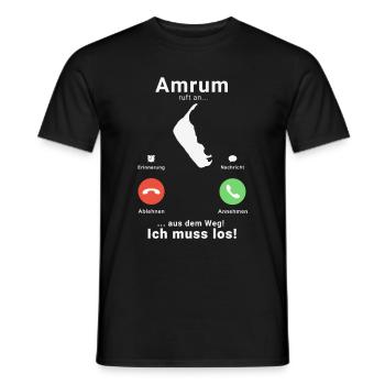 Ostfriesische Inseln - Amrum Anruf Call - Männer T-Shirt - Schwarz - Vorne - AI Model Male 178 light (178cm)