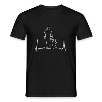 Father's Day Father Child Heartbeat - Men's T-Shirt - black - Front - AI Model Male 178 light (178cm)