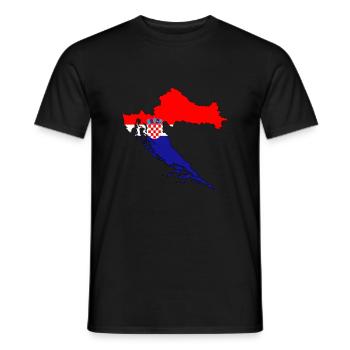 Croatia flag map travel vacation - Men's T-Shirt - black - Front - AI Model Male 178 light (178cm)