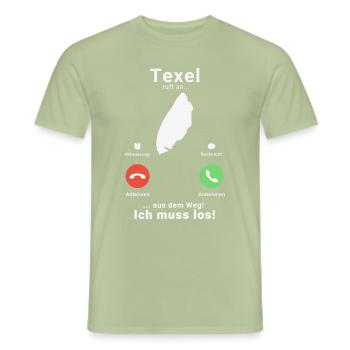 Texel Niederlande Holland Insel Anruf Telefon - Männer T-Shirt - Sage - Vorne - AI Model Male 178 light (178cm)