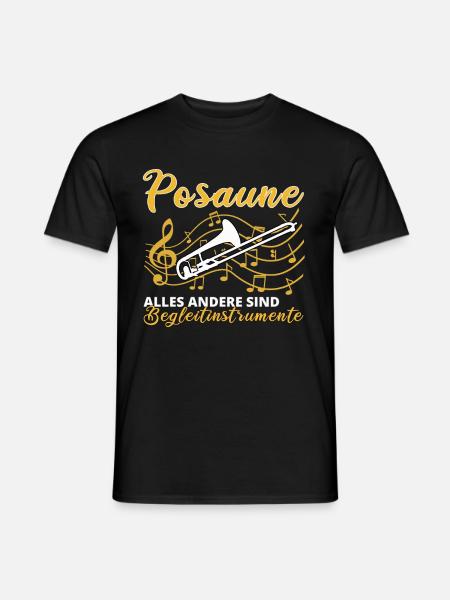 Posaunist Musikinstrument Posaune Trombone - Männer T-Shirt - Schwarz