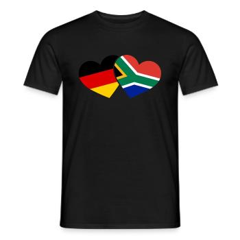 Südafrika Deutschland Herz Reise Urlaub - Männer T-Shirt - Schwarz - Vorne - AI Model Male 178 light (178cm)