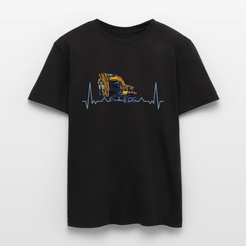 Bagger Herzschlag Baggerfahrer Baggerführer Männer T-Shirt
