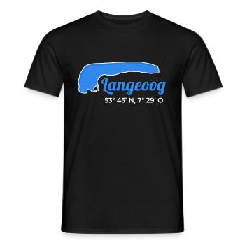 Langeoog Koordinaten Nordsee Insel Urlaub - Männer T-Shirt - Schwarz - Vorne - AI Model Male 178 light (178cm)