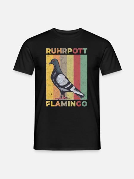Ruhrpott Flamingo Ruhrgebiet Stadttaube Taube - Männer T-Shirt - Schwarz