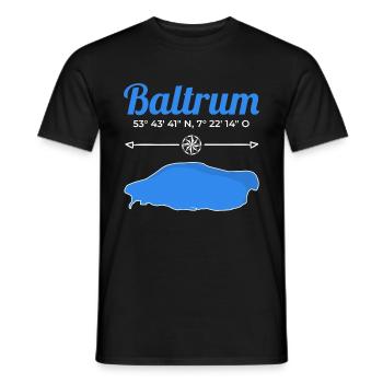 Baltrum Coordonnées Mer du Nord Île Vacances Voyage - T-shirt homme - noir - Devant - AI Model Male 178 light (178cm)