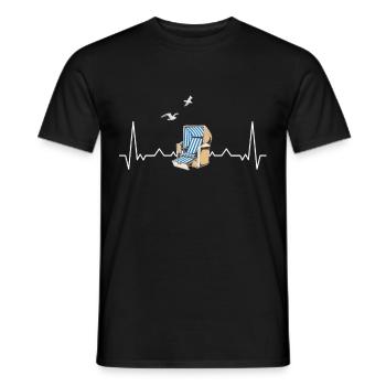 Chaise de plage Heartbeat Beach Mer Baltique Mer du Nord - T-shirt homme - noir - Devant - AI Model Male 178 light (178cm)