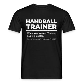 Handball Trainer - Männer T-Shirt - Schwarz - Vorne - AI Model Male 178 light (178cm)