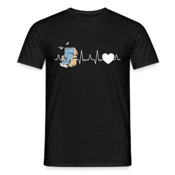 Chaise de plage Heartbeat Beach Mer Baltique Mer du Nord - T-shirt homme - noir - Devant - AI Model Male 178 light (178cm)