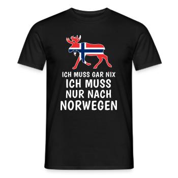 Ich Muss Gar Nix Ich Muss Nur Nach Norwegen Reise - Männer T-Shirt - Schwarz - Vorne - AI Model Male 178 light (178cm)
