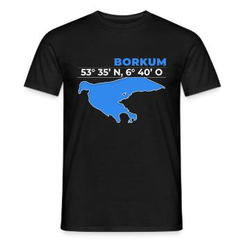 Borkum Koordinaten Nordsee Insel Urlaub - Männer T-Shirt - Schwarz - Vorne - AI Model Male 178 light (178cm)