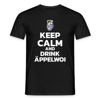 Keep Calm and drink Äppelwoi Bembel cider - Men's T-Shirt - black - Front - AI Model Male 178 light (178cm)