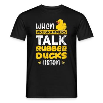 Programming Duck developer duck rubber duck - Men's T-Shirt - black - Front - AI Model Male 178 light (178cm)