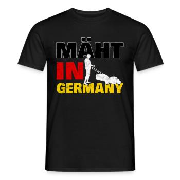 Mows in Germany gardening landscaper - Men's T-Shirt - black - Front - AI Model Male 178 light (178cm)
