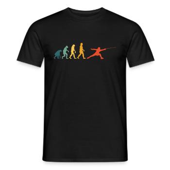 Escrime Évolution Escrime Combat Escrime Rétro Vintage - T-shirt homme - noir - Devant - AI Model Male 178 light (178cm)