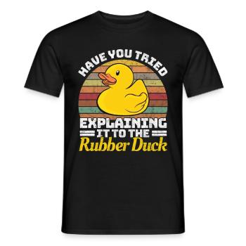 Programmer Programming Duck Rubber Duck - Men's T-Shirt - black - Front - AI Model Male 178 light (178cm)