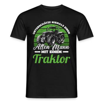 Unterschätze niemals einen alten Mann mit einem Tr - Männer T-Shirt - Schwarz - Vorne - AI Model Male 178 light (178cm)