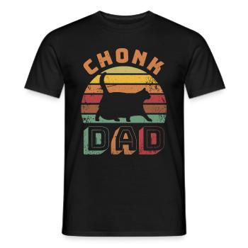 Fat Cat Chonk Dad Scale Chonky Meme Cat Gift - Men's T-Shirt - black - Front - AI Model Male 178 light (178cm)